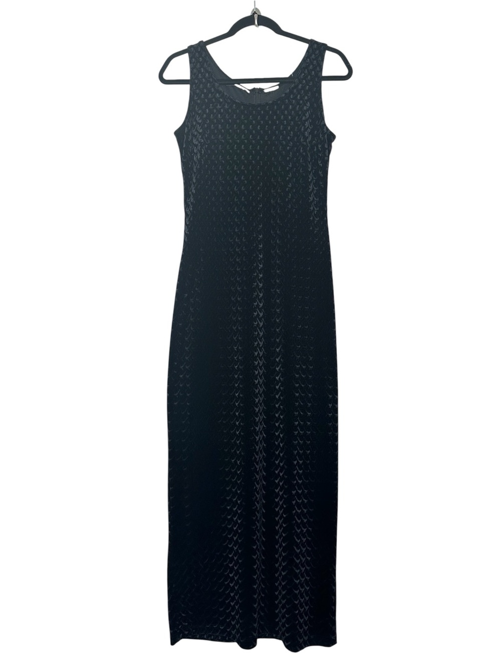 Whimsigoth Black Velvet Textured Maxi Dress Witchy Minimalist Vampirecore 90’s